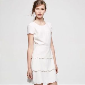 Club Monaco scalloped dress. size 4. Color ivory
